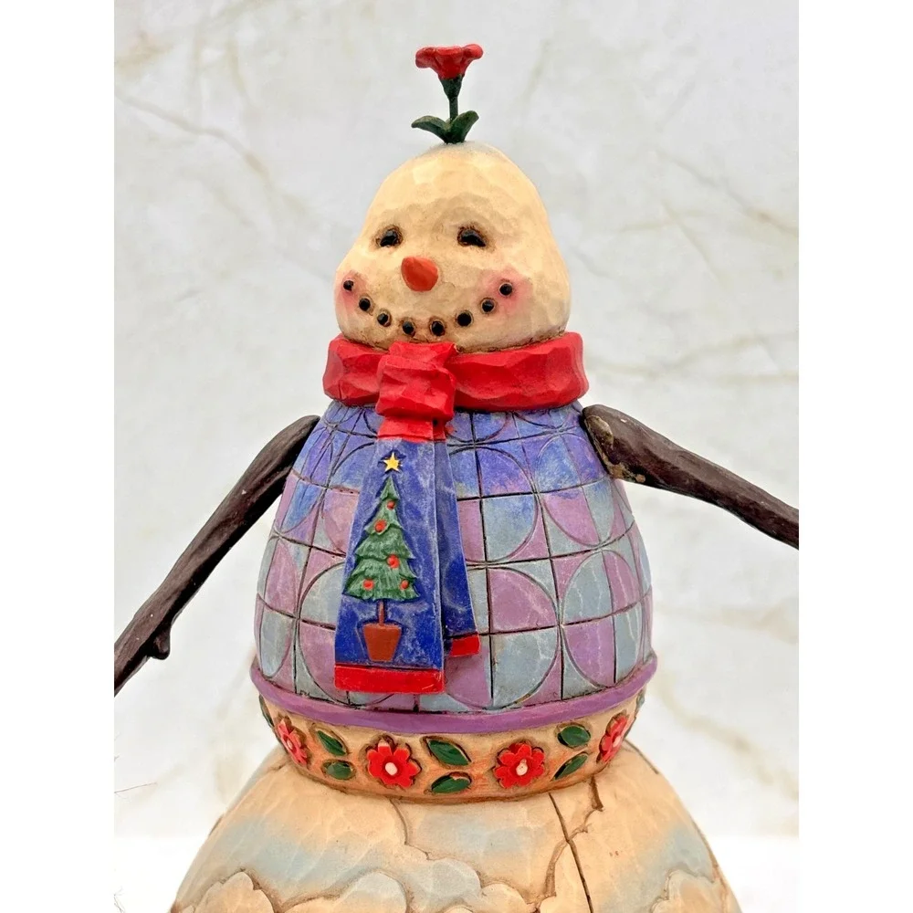 JIM SHORE Snowman's Best Friend w/ Dog Figurine Heartwood Creek 4008111 NOB 2007